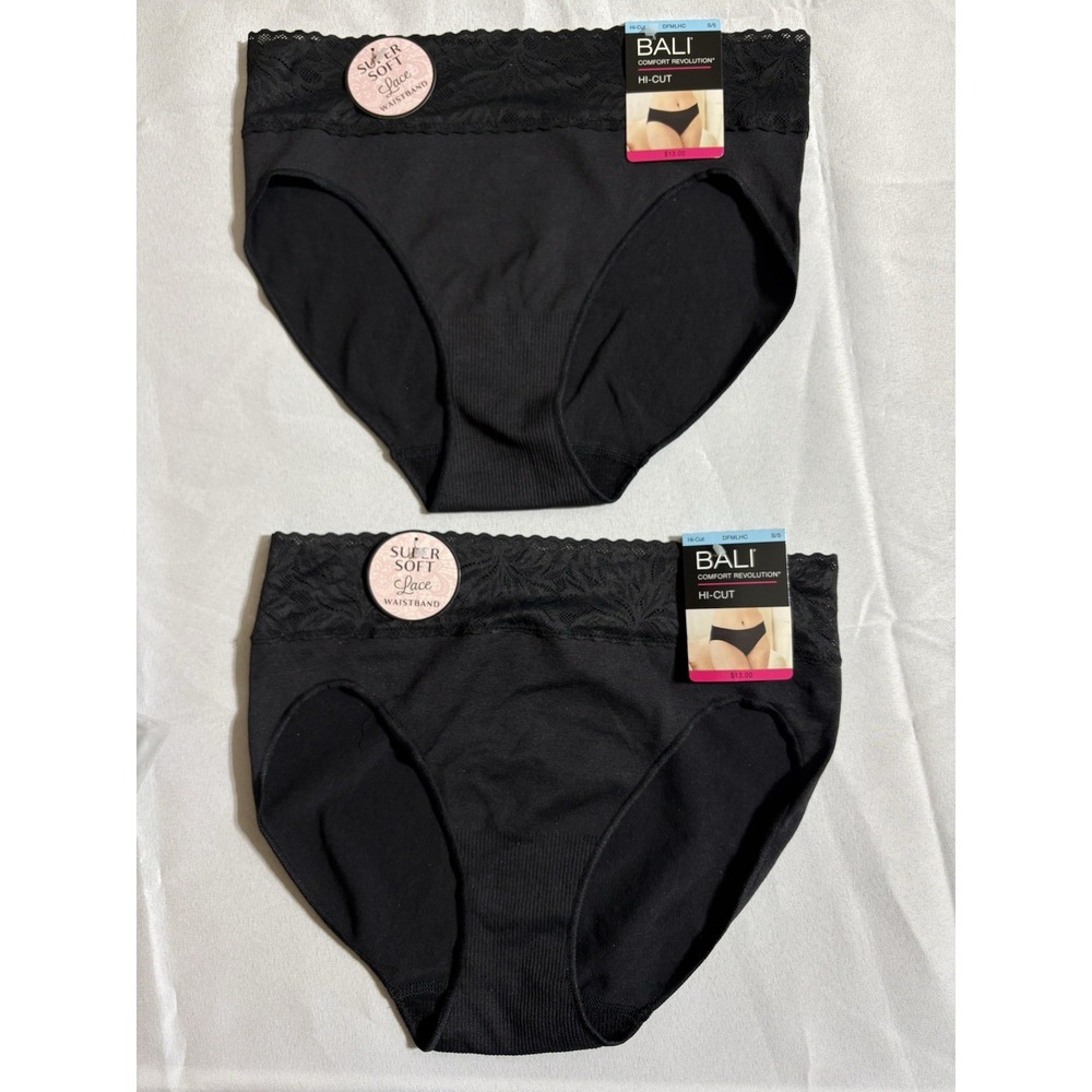 NEW Bali Comfort Revolution Seamless Lace Hi-Cut Panty DFMLHC 4 Pack Small 5